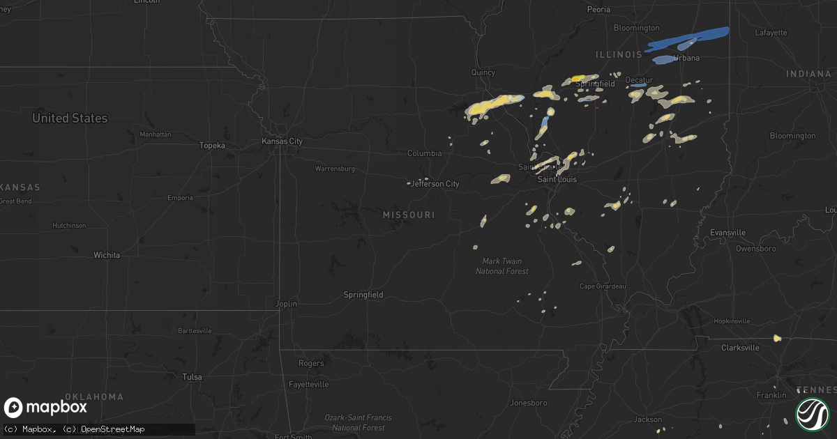 Hail map in Missouri on July 21, 2020