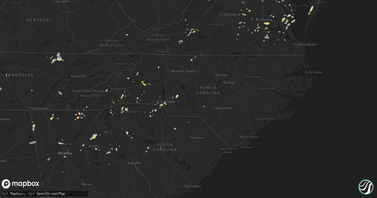 Hail map in North Carolina on July 21, 2020