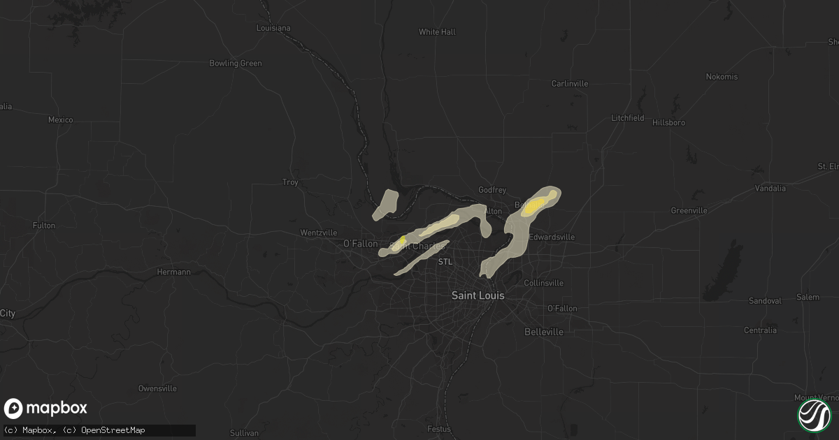 Hail map in Saint Charles, MO on July 21, 2020