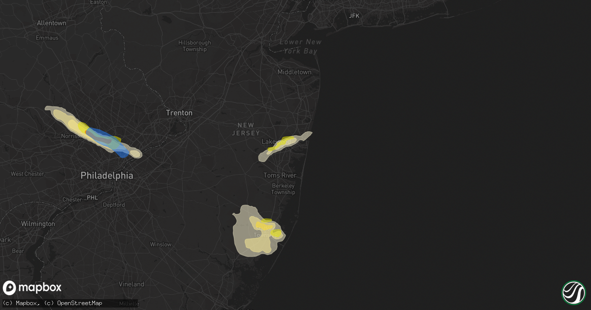 Hail map in Brick, NJ on July 21, 2021