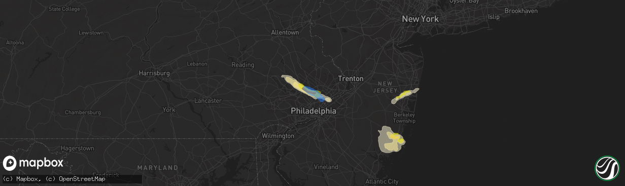 Hail map in Glenside, PA on July 21, 2021