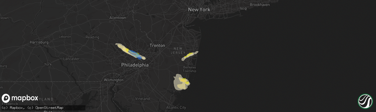 Hail map in Lakewood, NJ on July 21, 2021