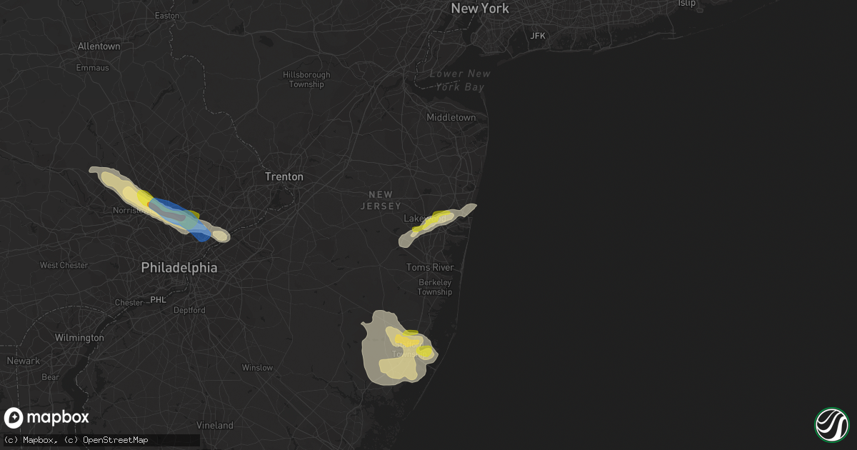 Hail map in Lakewood, NJ on July 21, 2021