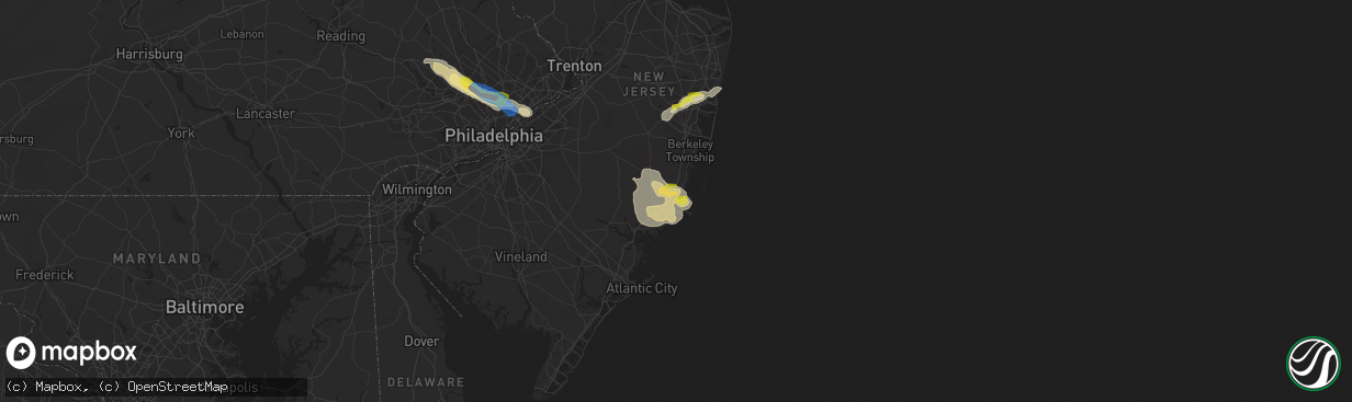 Hail map in Manahawkin, NJ on July 21, 2021