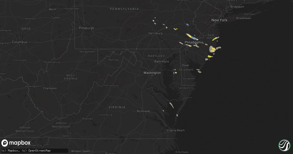 Hail map in Maryland on July 21, 2021