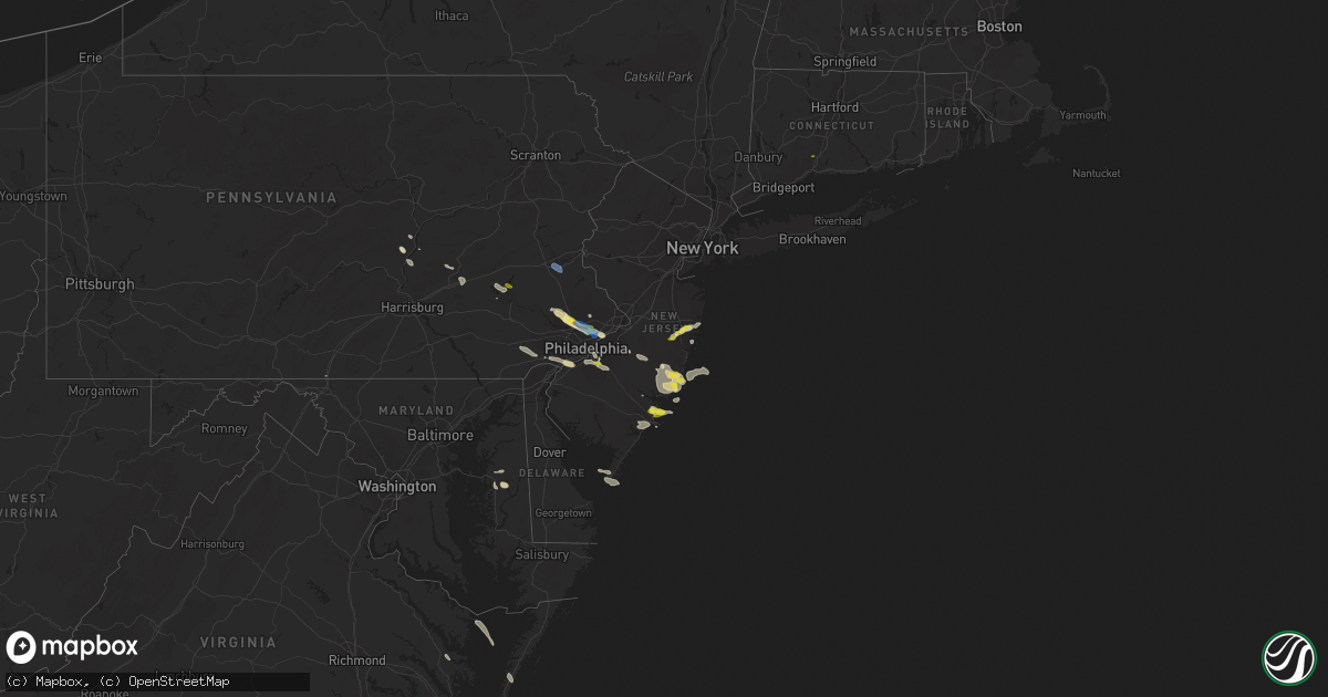 Hail map in New Jersey on July 21, 2021