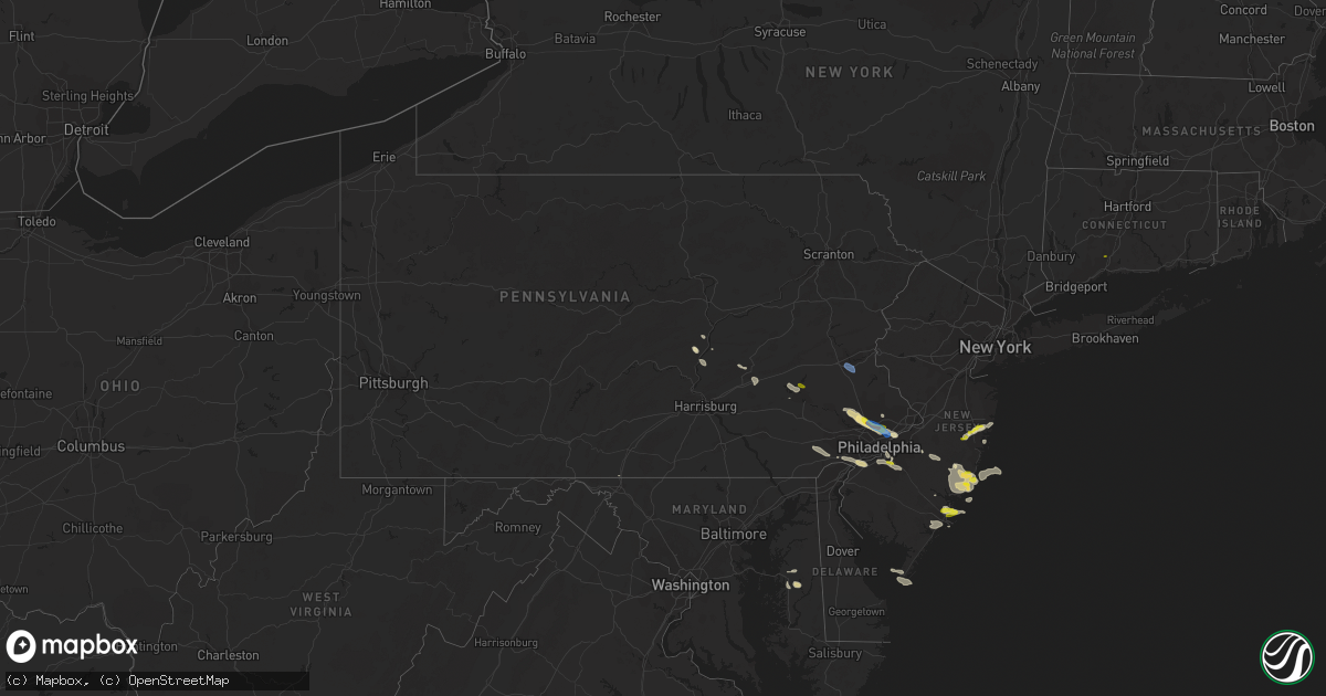Hail map in Pennsylvania on July 21, 2021