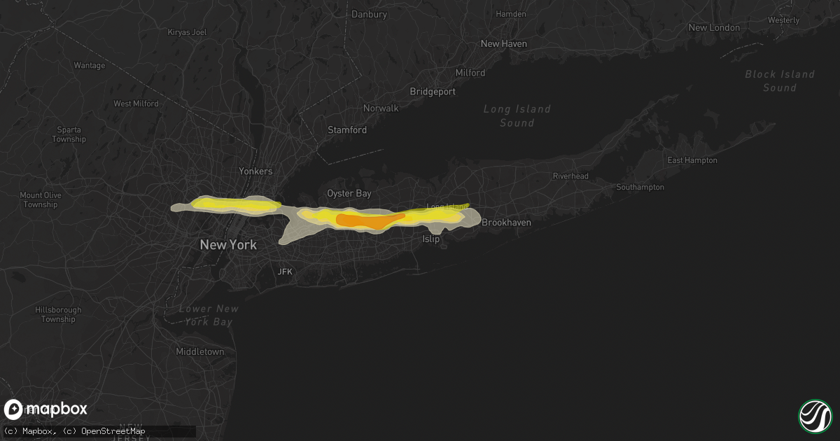 Hail map in Brentwood, NY on July 21, 2022