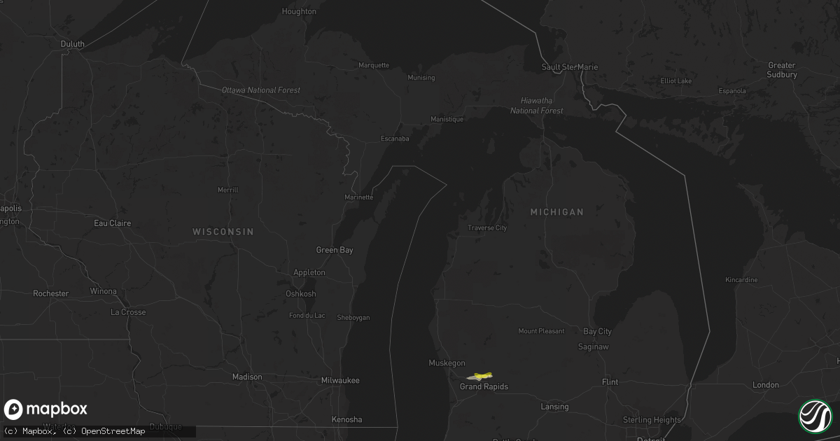 Hail map in Michigan on July 21, 2022