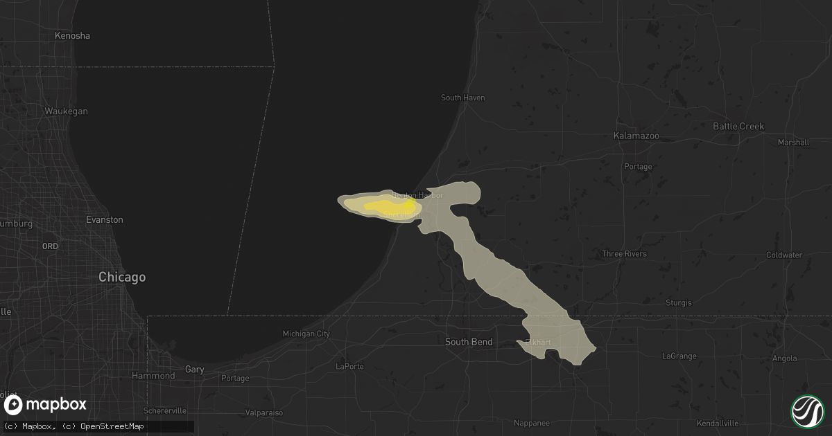 Hail map in Saint Joseph, MI on July 21, 2022