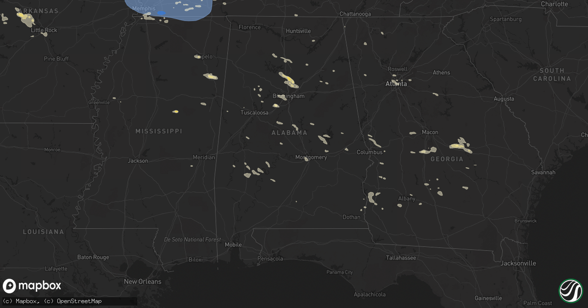 Hail map in Alabama on July 21, 2023