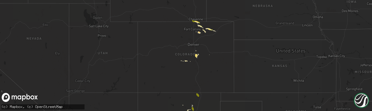 Hail map in Colorado on July 21, 2023