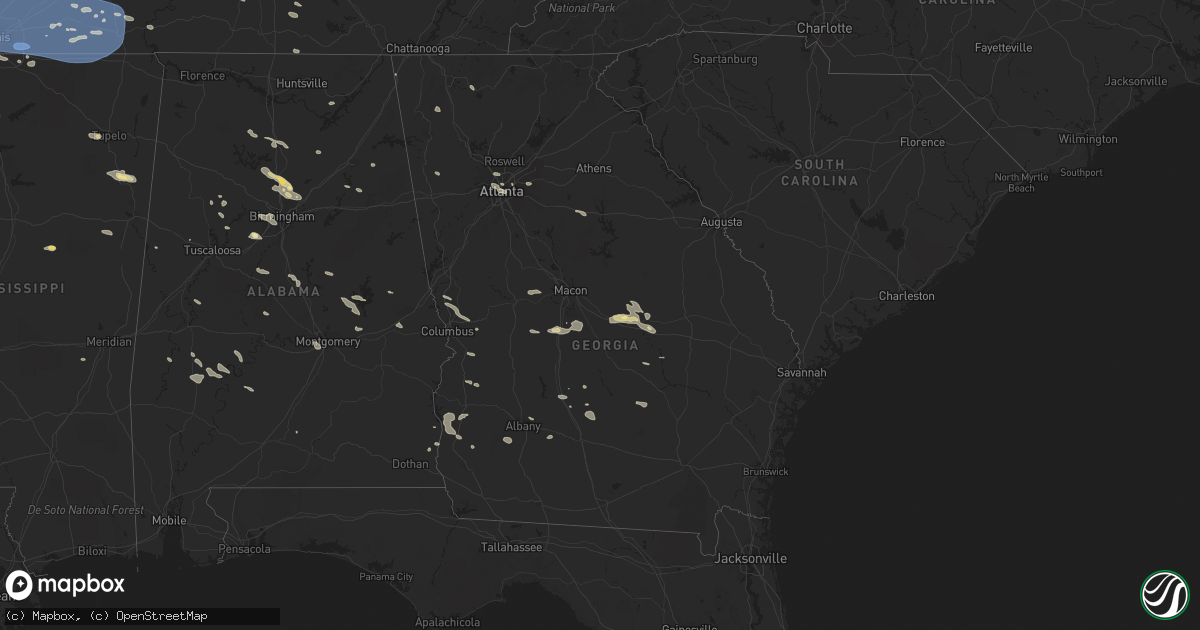 Hail map in Georgia on July 21, 2023