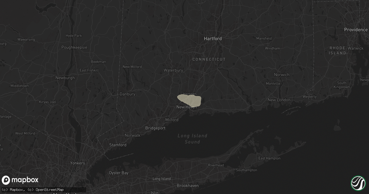 Hail map in Hamden, CT on July 21, 2023
