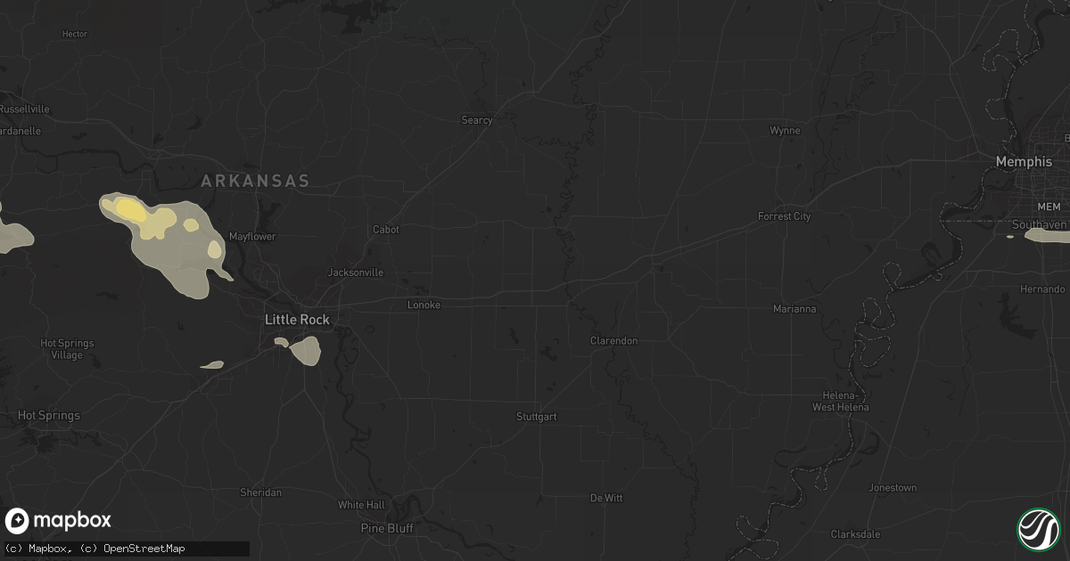 Hail map in Little Rock, AR on July 21, 2023