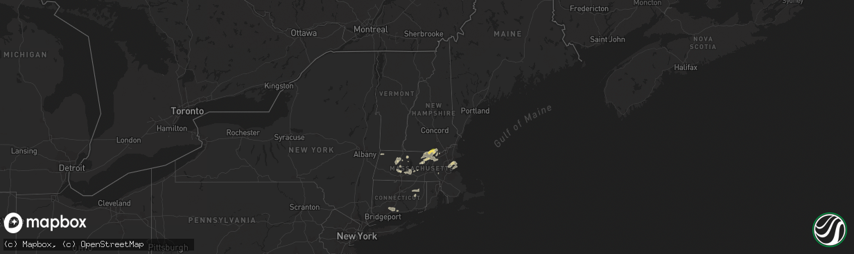 Hail map in New Hampshire on July 21, 2023