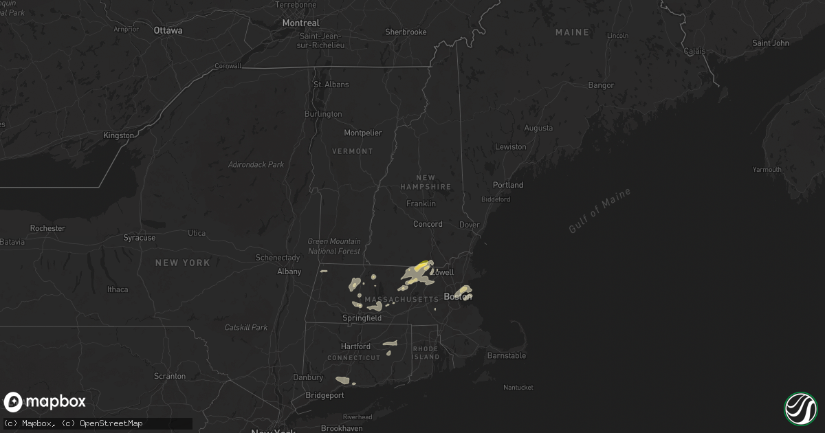 Hail map in New Hampshire on July 21, 2023