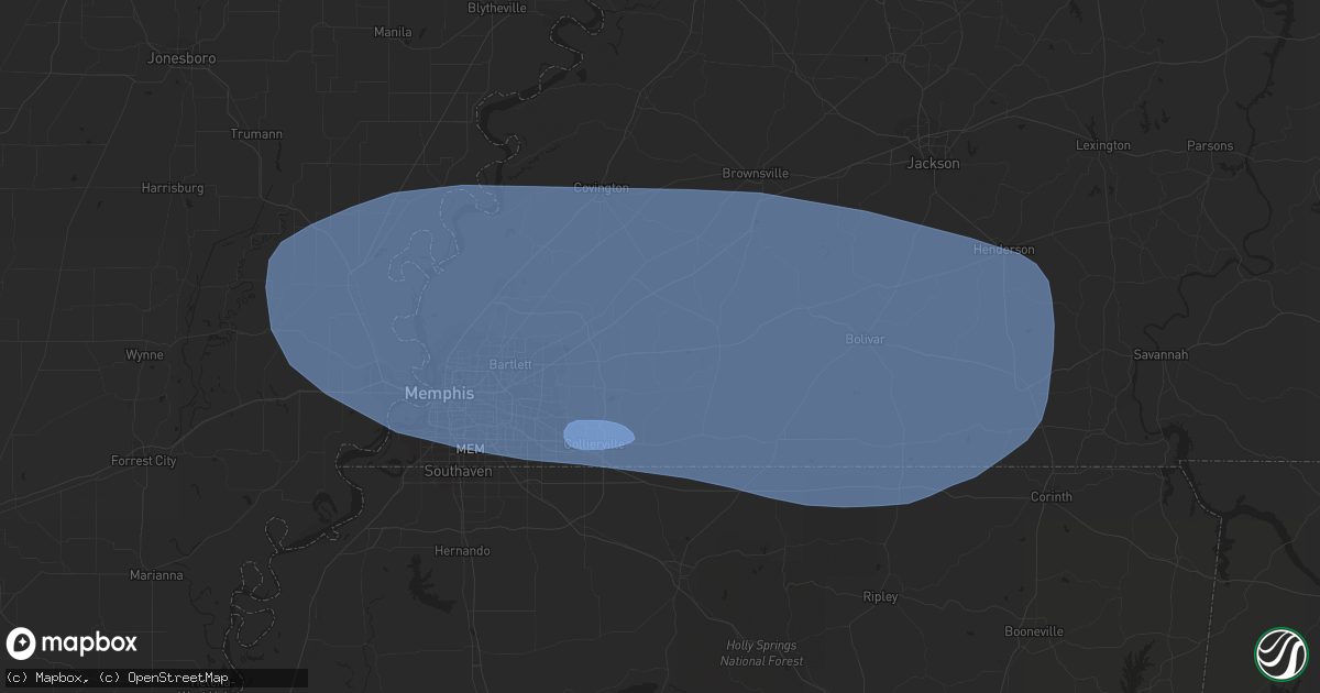 Hail map in Somerville, TN on July 21, 2023
