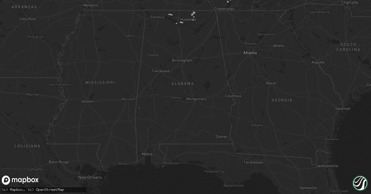 Hail map in Alabama on July 21, 2024