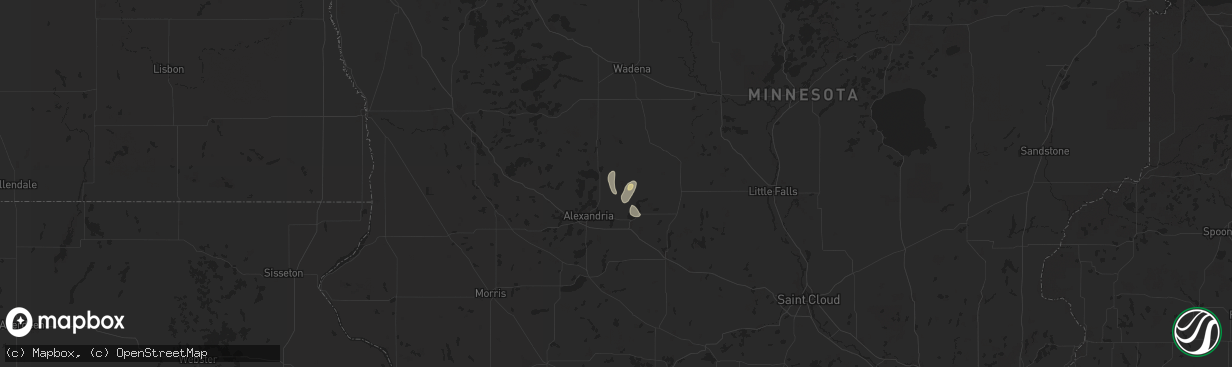 Hail map in Carlos, MN on July 21, 2024