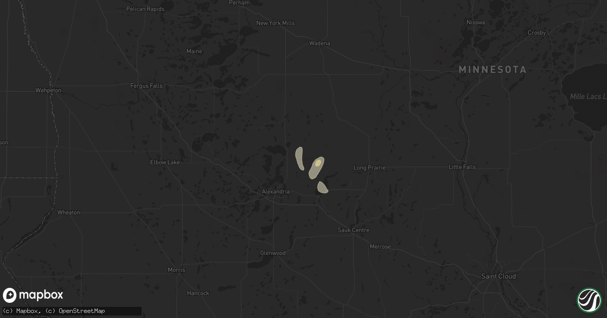 Hail map in Carlos, MN on July 21, 2024