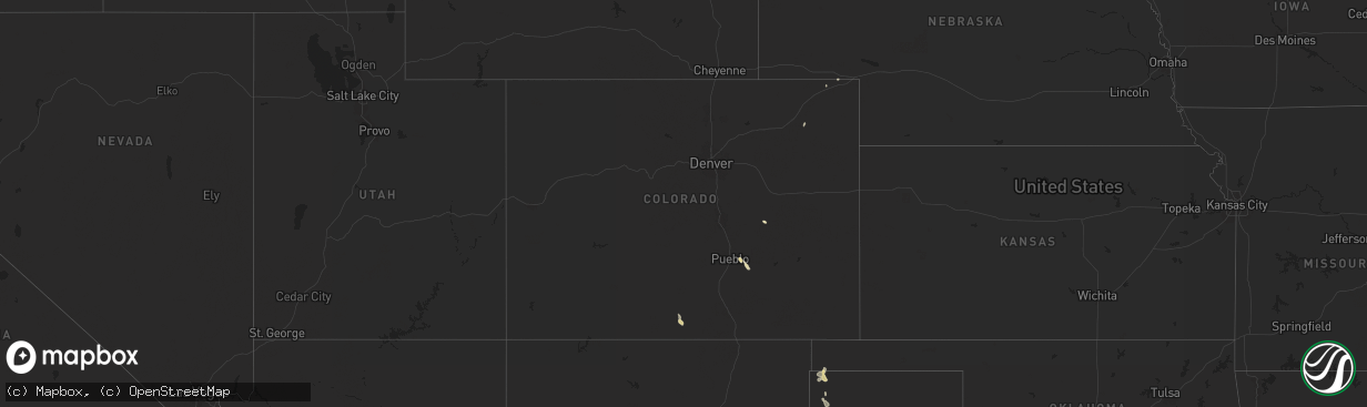 Hail map in Colorado on July 21, 2024