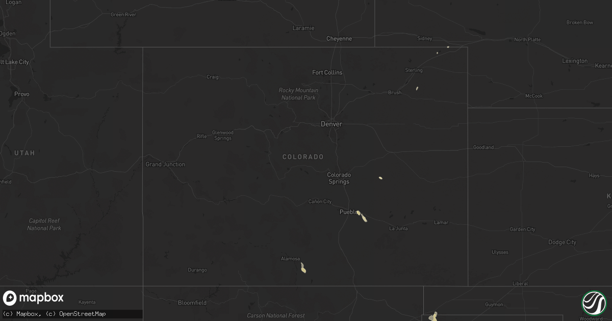Hail map in Colorado on July 21, 2024