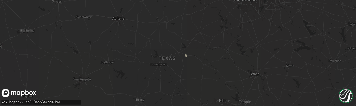 Hail map in Comanche, TX on July 21, 2024