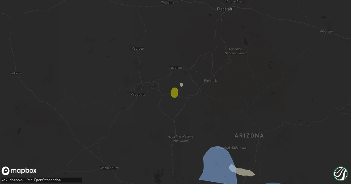 Hail map in Dewey, AZ on July 21, 2024