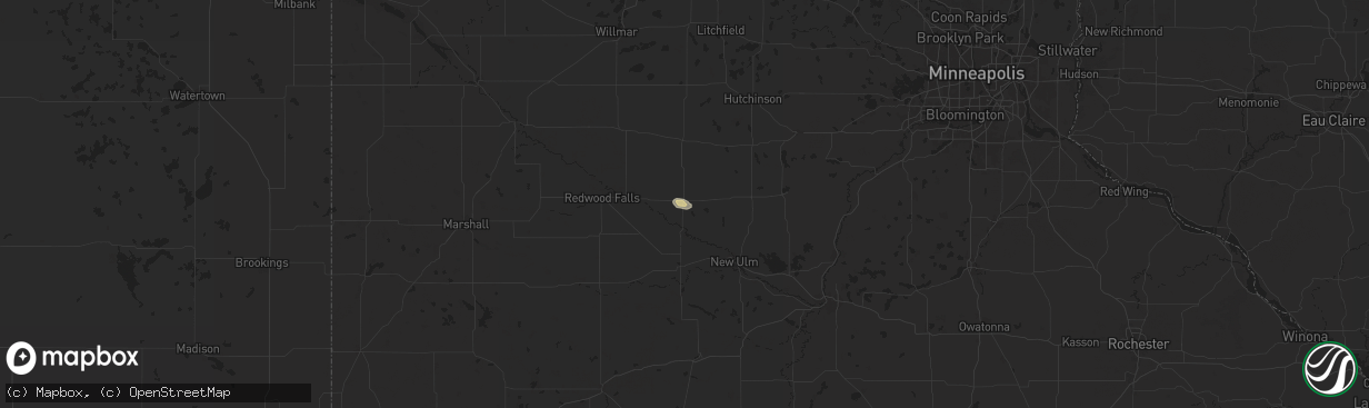 Hail map in Fairfax, MN on July 21, 2024