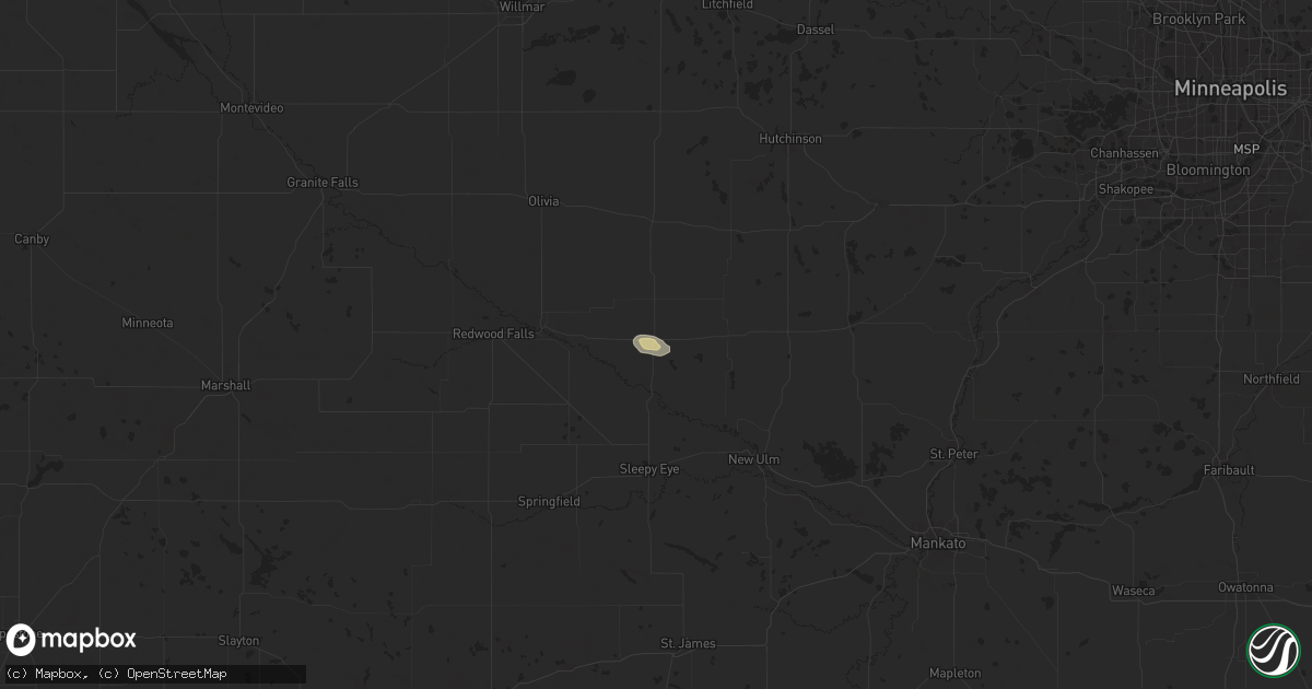 Hail map in Fairfax, MN on July 21, 2024