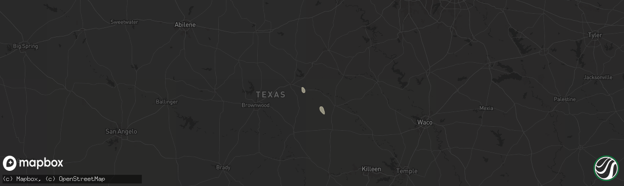 Hail map in Gustine, TX on July 21, 2024