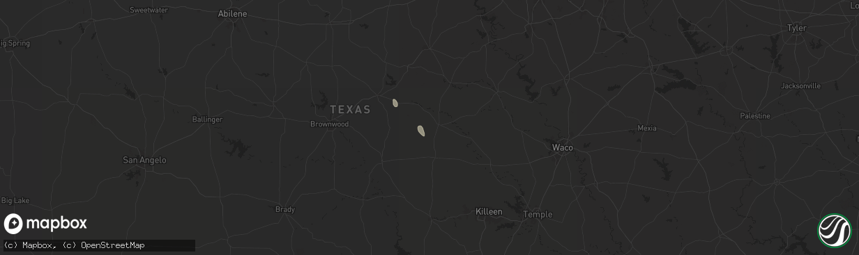 Hail map in Hamilton, TX on July 21, 2024