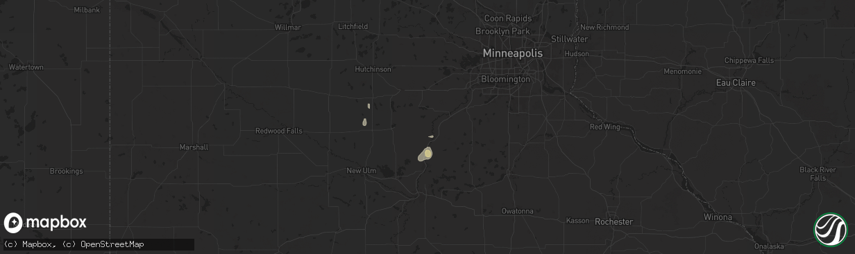 Hail map in Henderson, MN on July 21, 2024