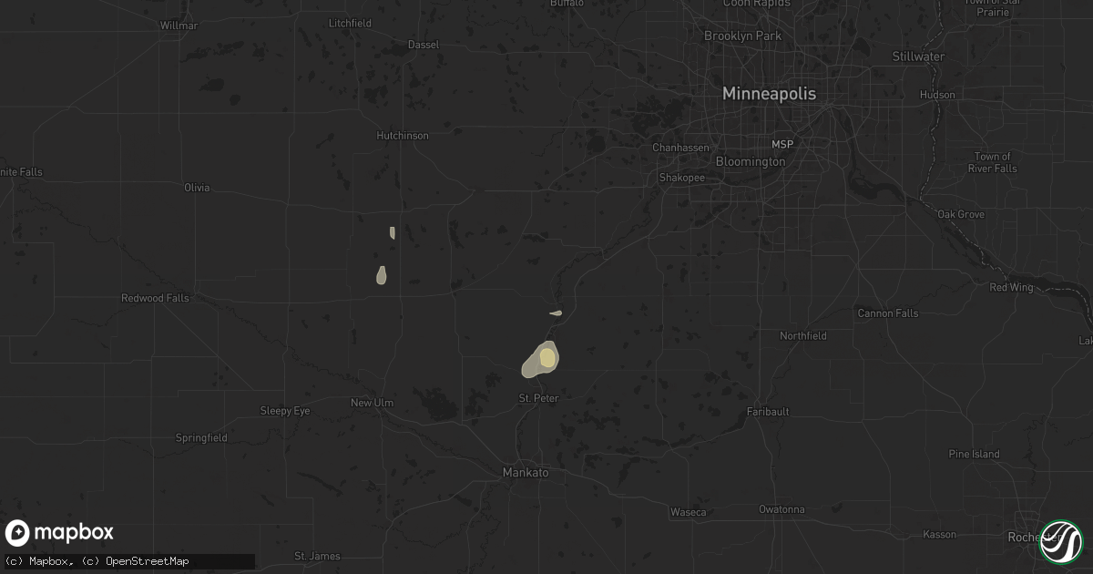Hail map in Henderson, MN on July 21, 2024