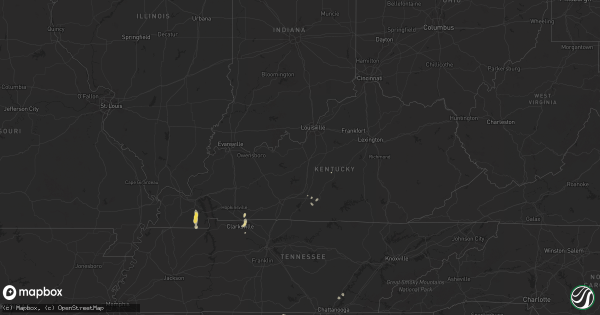 Hail map in Kentucky on July 21, 2024