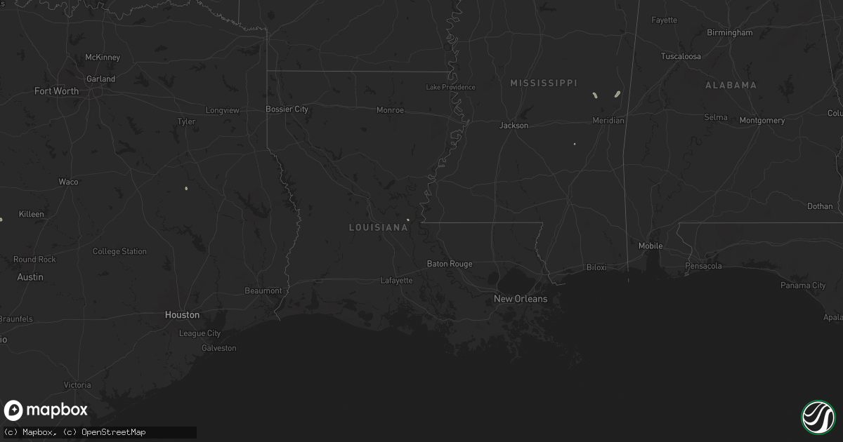 Hail map in Louisiana on July 21, 2024