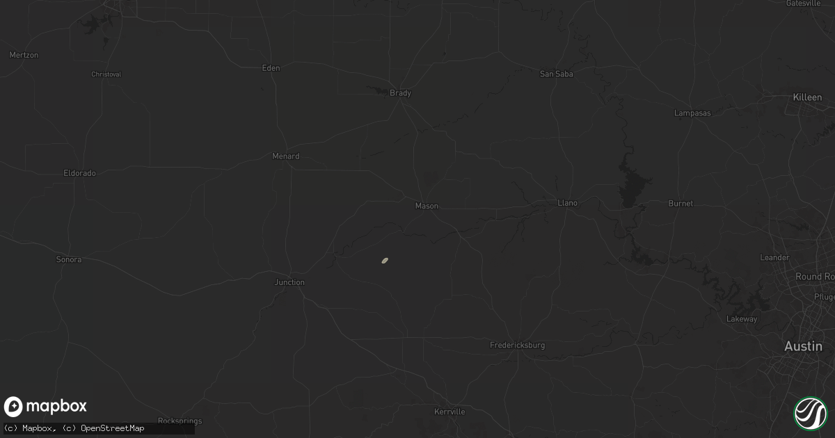 Hail map in Mason, TX on July 21, 2024