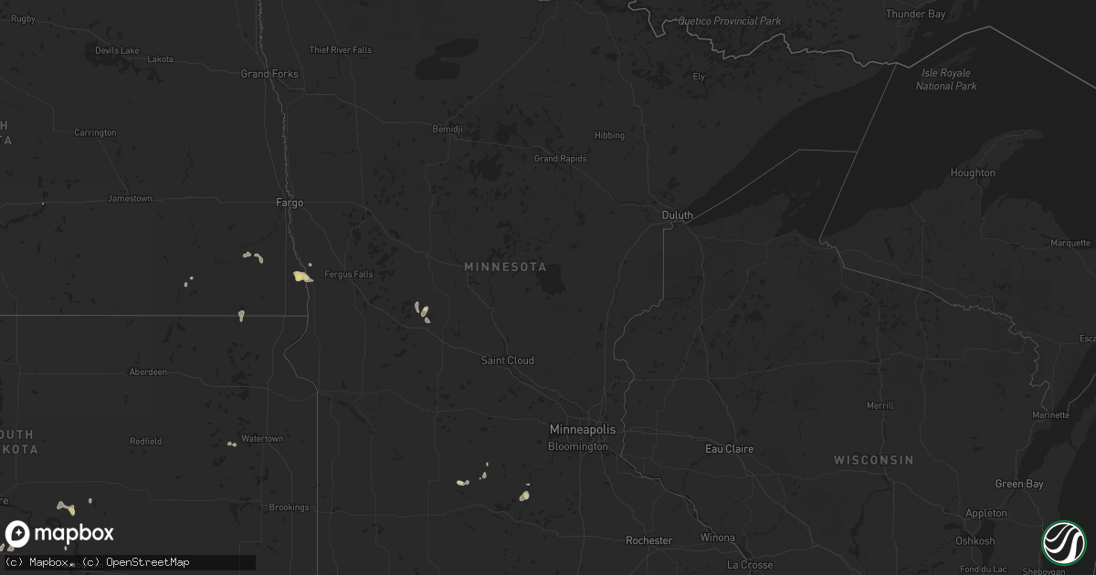 Hail map in Minnesota on July 21, 2024