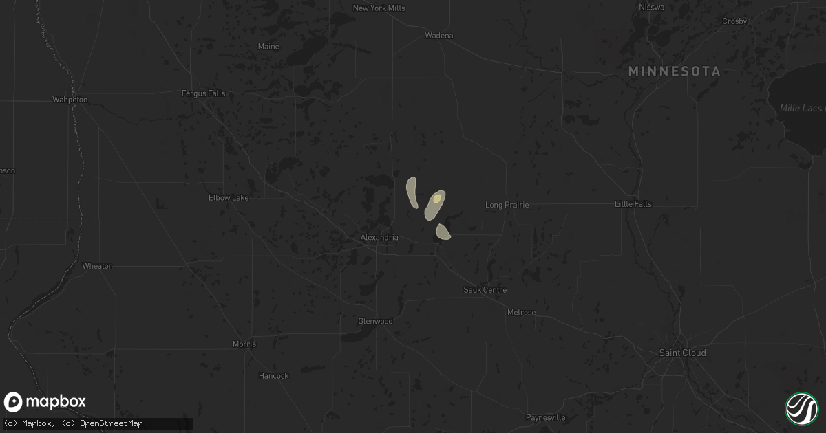 Hail map in Nelson, MN on July 21, 2024