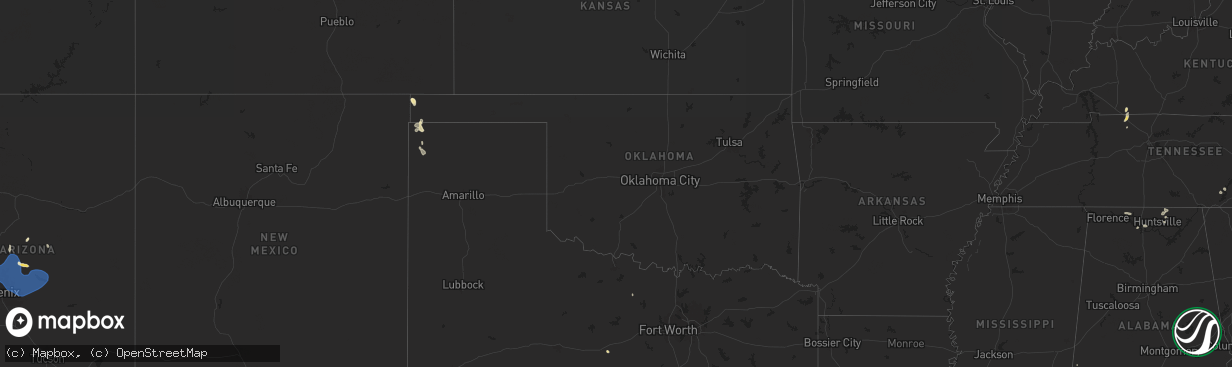 Hail map in Oklahoma on July 21, 2024