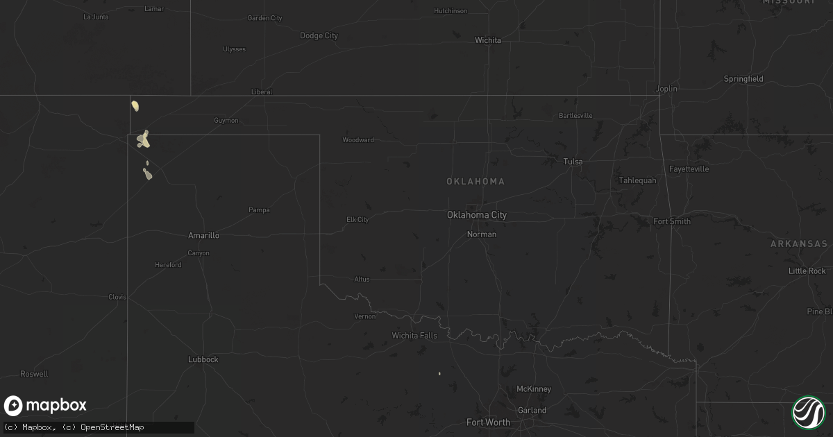 Hail map in Oklahoma on July 21, 2024