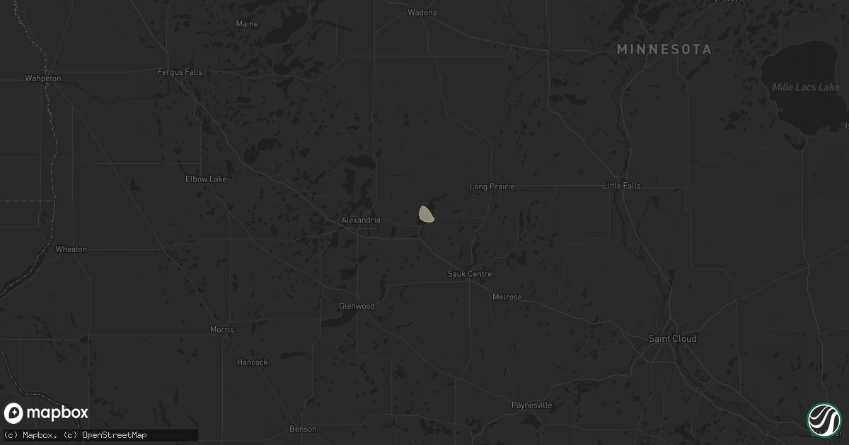 Hail map in Osakis, MN on July 21, 2024