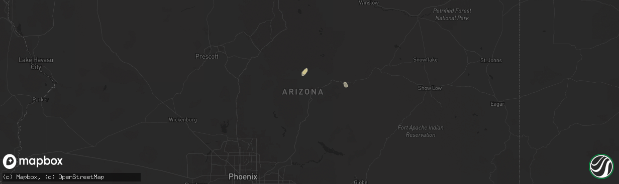 Hail map in Payson, AZ on July 21, 2024