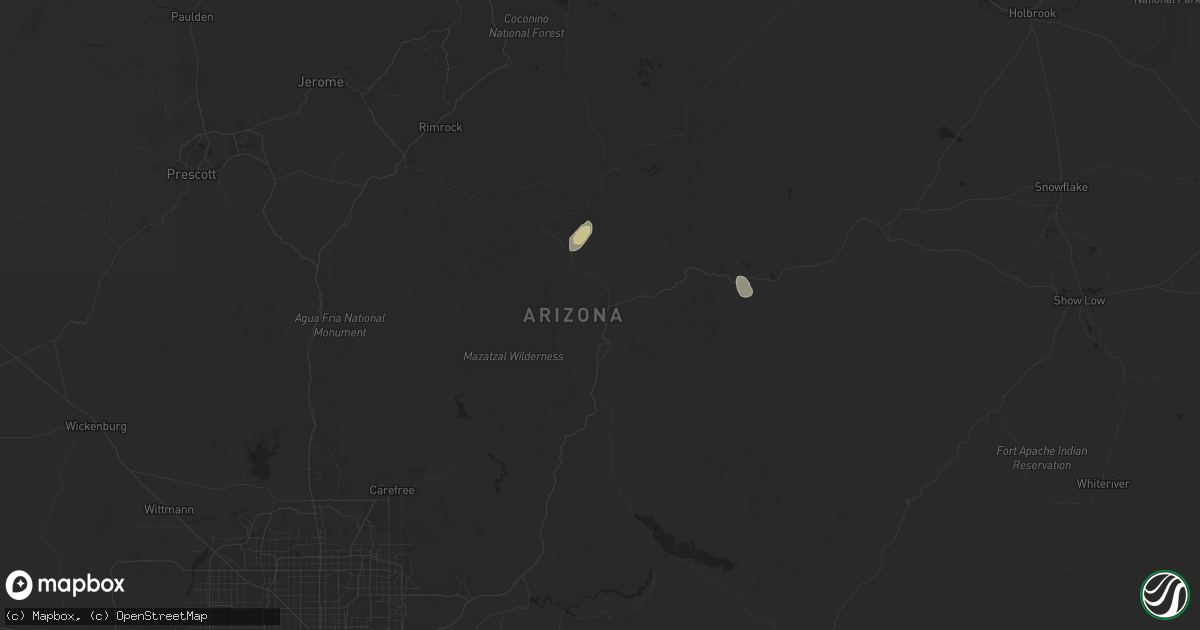 Hail map in Payson, AZ on July 21, 2024