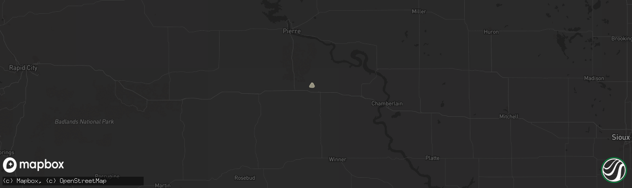 Hail map in Presho, SD on July 21, 2024