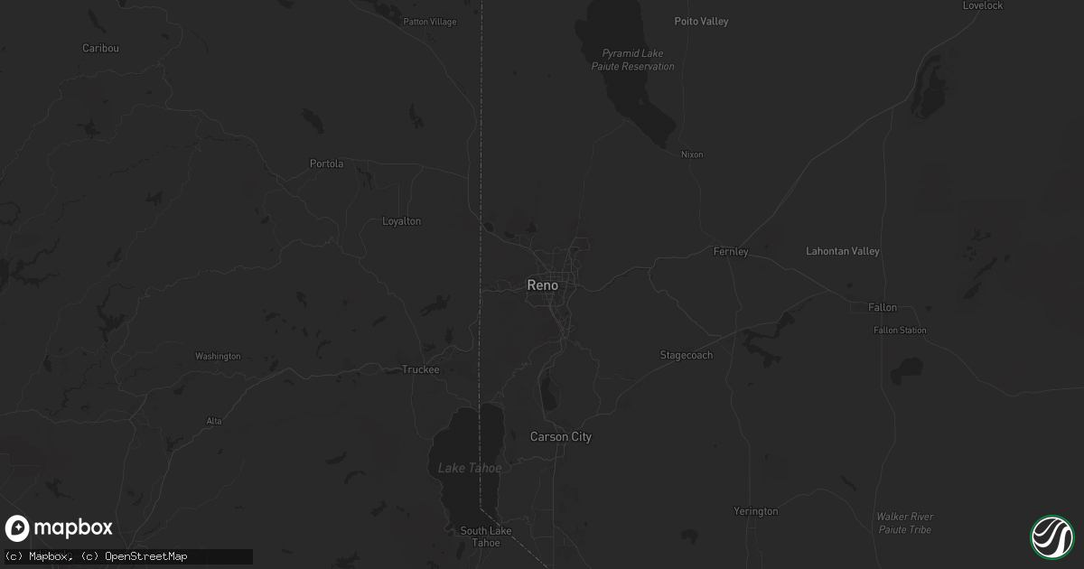 Hail map in Reno, NV on July 21, 2024