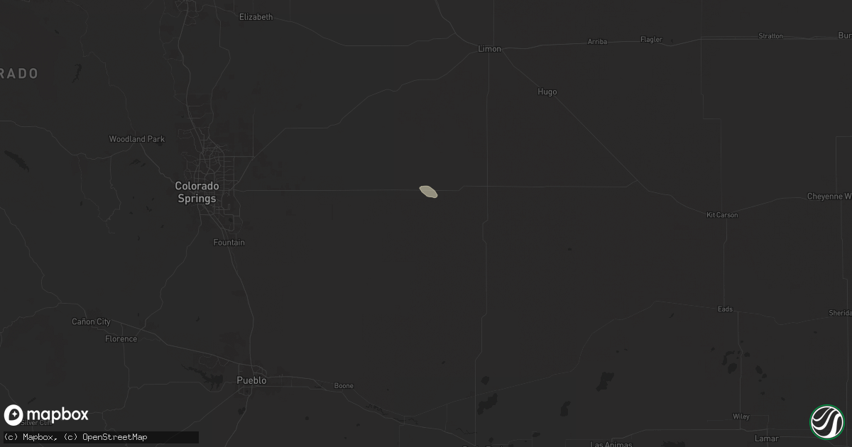 Hail map in Rush, CO on July 21, 2024