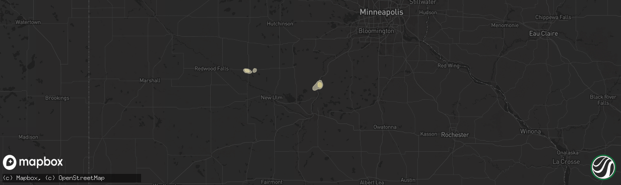 Hail map in Saint Peter, MN on July 21, 2024