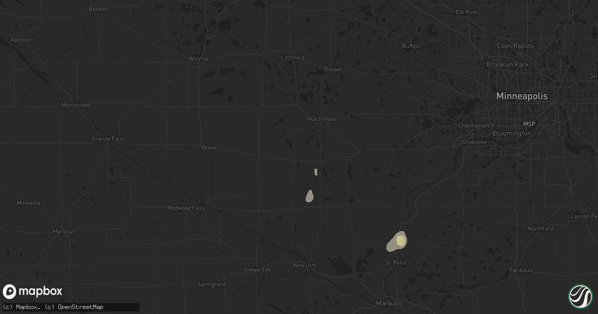 Hail map in Stewart, MN on July 21, 2024